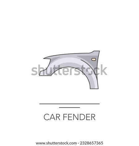 Car fender icon. Outline colorful icon of car fender on white. Vector illustration