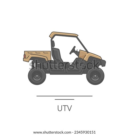 UTV icon. Outline colorful icon of UTV on white. Vector illustration