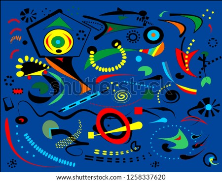 Abstract blue background ,surrealism art style