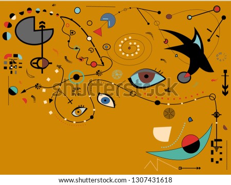 Abstract brown background , surrealist style with empty space for text