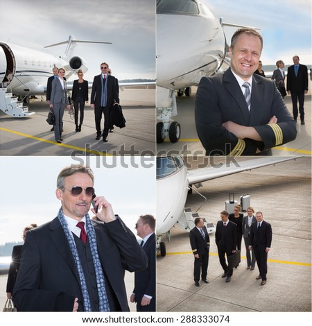 executive business team corporate jet - business travel