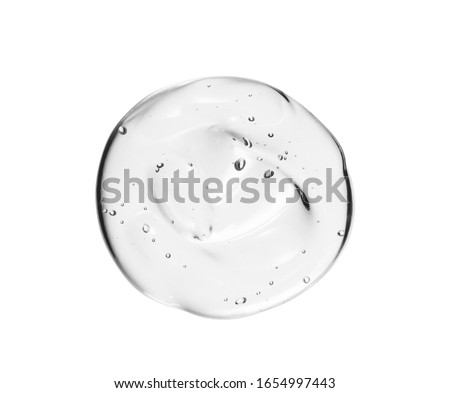 Serum texture. Clear liquid gel drop. Transparent skin care cream swatch isolated on white background. Beauty cosmetic product sample close up Stock foto © 