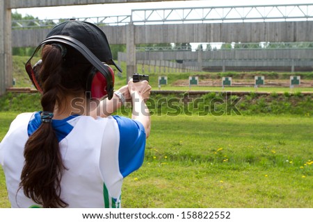 A girl targeting goals