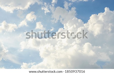 Blue sky with white clouds pattern background. Sky and clouds in daylight. Outdoor natural abstract background. ストックフォト © 