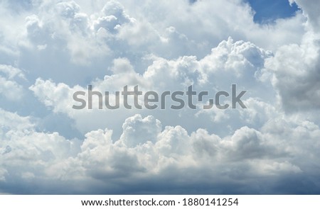 Blue sky with white clouds pattern background. Sky and clouds in daylight. Outdoor natural abstract background. ストックフォト © 