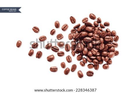 Vector Coffee Beans On White Background Vector Coffee Beans On White Background