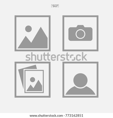 Set of photo icon or image icon. Vector illustration.