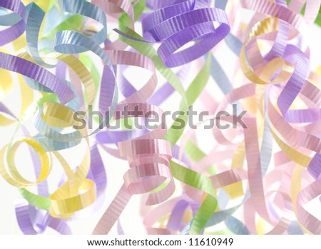 Party Streamers on White Background