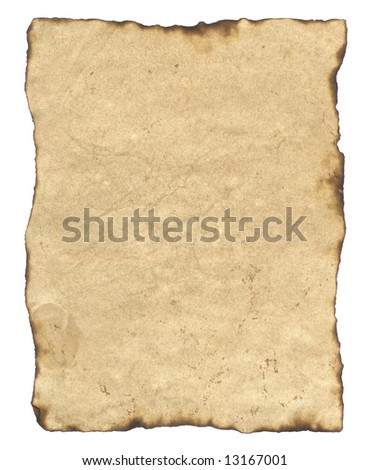 Old Parchment Paper With Burned Edges. Includes Clipping Path Stock ...