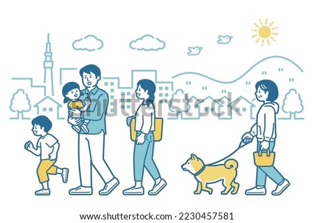 livable city and people illustration