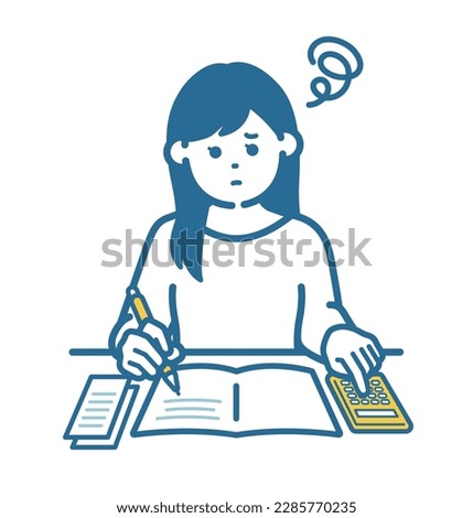 woman keeping a household account book