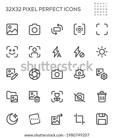 Image Editing, Adjustments, Image Gallery, Photo Editing. Simple Interface Icons for Web and Mobile Apps. Editable Stroke. 32x32 Pixel Perfect.