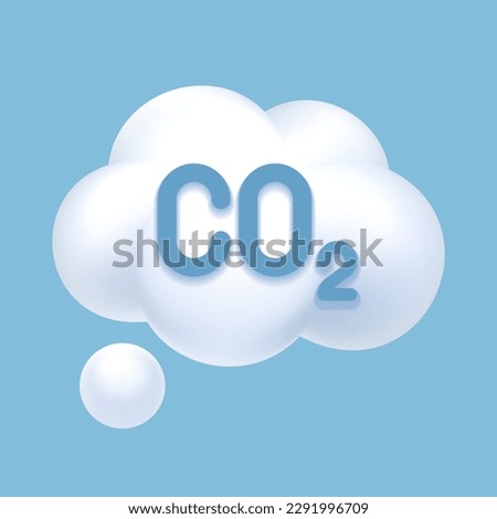 CO2 Icon. Carbon dioxide emissions, emission reductions. Ecology and environment symbol. 3d Vector Illustration.
