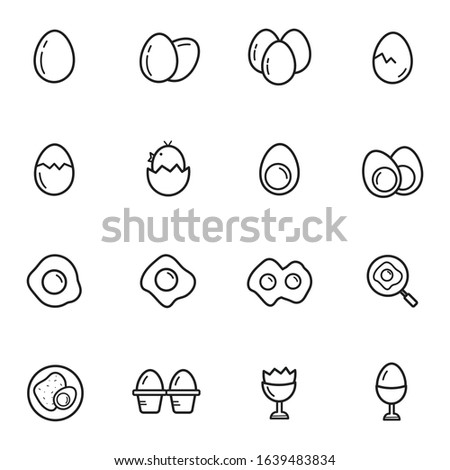 Egg Food Menu Icon Set. Illustration isolated on white background for graphics and web design