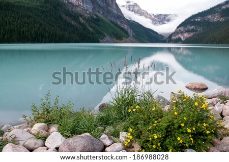 LAKE LOUISE, ALBERTA/CANADA - AUGUST 9 : View of Lake Louise on August 9, 2007