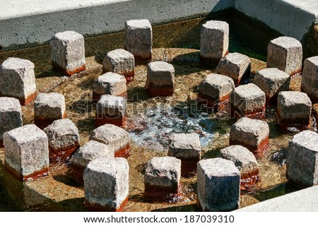 VANCOUVER, BRITISH COLUMBIA/CANADA - AUGUST 14 : Close-up of a water feature in Vancouver on August 14, 2007