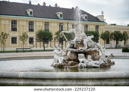 VIENNA, AUSTRIA/EUROPE - SEPTEMBER 23 : Galicia, Volhynia, and Transylvania statues at the Schonbrunn Palace in Vienna Austria on September 23, 2014