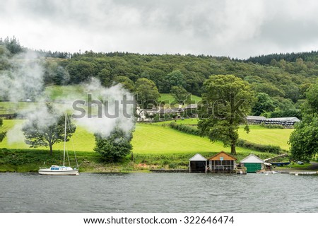 CONISTON WATER, LAKE DISTRICT/ENGLAND - AUGUST 21 : Amazon\'s Boathouse Coniston Water in the Lake District England on August 21, 2015