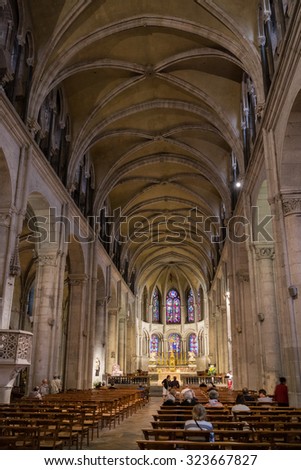 BESANCONS, FRANCE/EUROPE - SEPTEMBER 13: Cathedral of St Jean in Besancon France on September 13, 2015. Unidentified people