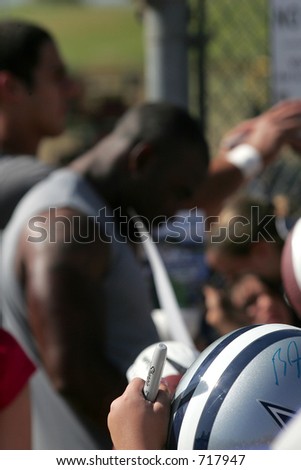 Dallas Cowboy football player at training camp