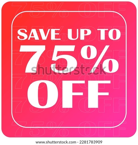 Card red 75 percent discount off