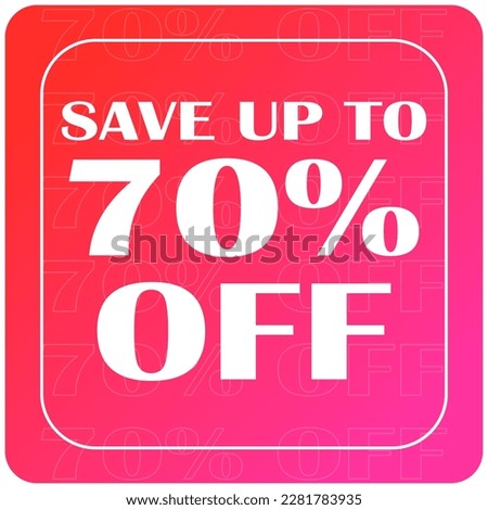 Card red 70 percent discount off