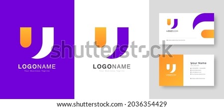 Modern Colorful Initial Creative Clean U Letter Logo With Premium Business Card Design Vector Template for Your Company Business