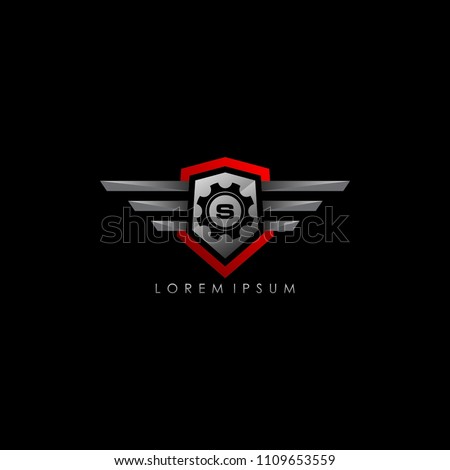 Auto Protection Letter S Icon Design Logo Foto stock © 