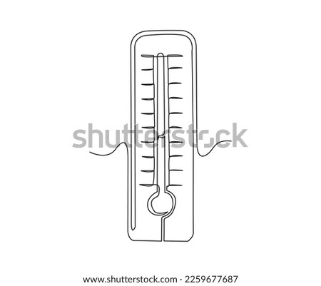Continuous one line drawing of thermometer. Simple illustration of thermometer line art vector illustration.