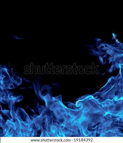 Perfect blue fire on black