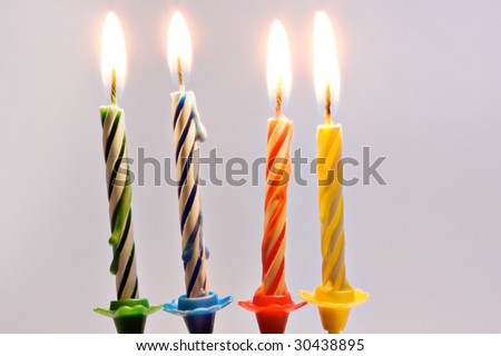 birthday candles isolated on the white background