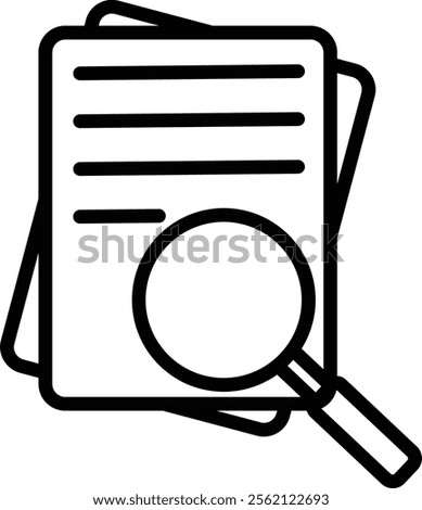 documents and Magnifying Glass Icon definition icon Outline