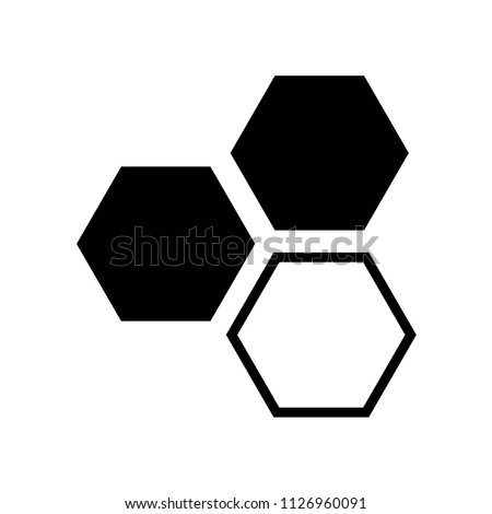 Three hexagons cell symbol icon vector icon. Simple element illustration. Three hexagons cell symbol symbol design. Can be used for web and mobile.