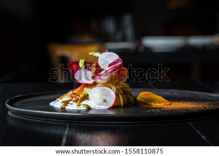 Similar – Image, Stock Photo Haute cuisine dish with fish