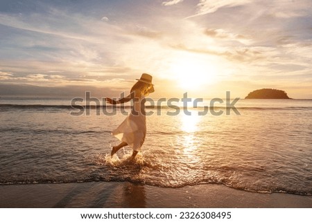 Similar – Image, Stock Photo Alone by the sea