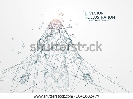 A man who has rushed out of the net,Network connection turned into, vector illustration.