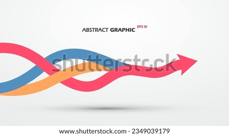 Multiple colored ropes converging into arrows in the same direction, vector graphics.