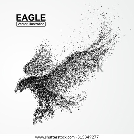 Particle Eagle, vector illustration composition