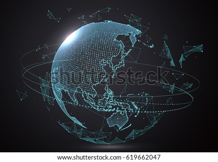 Futuristic globalization interface, a sense of science and technology abstract graphics.