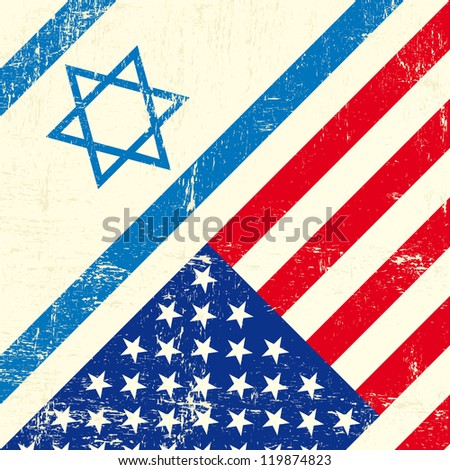 Israel And American Grunge Flag Stock Vector Illustration 119874823 ...