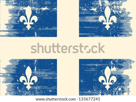 Quebec grunge flag.  A grunge flag of Quebec with a texture