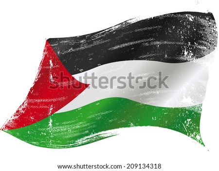 Palestinian grunge flag.jpg. A waving flag of Palestine with a grunge texture