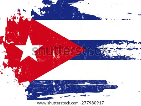 Scratched Cuban Flag. A cuban flag with a grunge texture