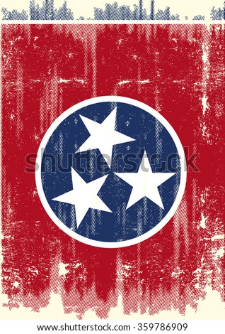 Dirty Flag of Tennessee . A flag of Tennessee with a grunge texture