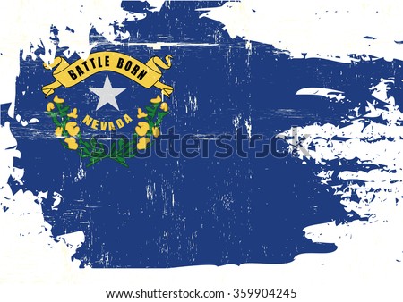 Scratched Nevada Flag. A flag of Nevada with a grunge texture