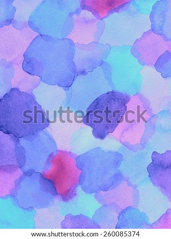 Lavender Blue spotted watercolor background. Abstract hand painted grunge background