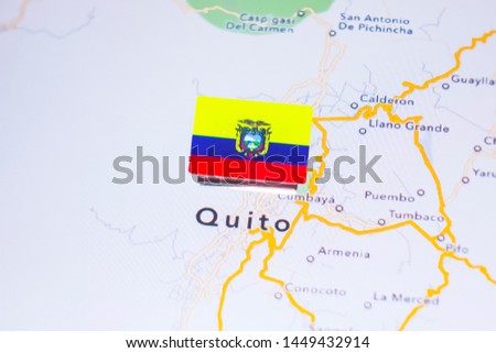 Ecuador And Capital City Quito On The World Map Free Images