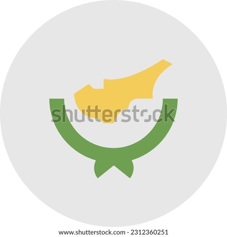 A Circle Flag of Cyprus on White Background. Vector. EPS File.