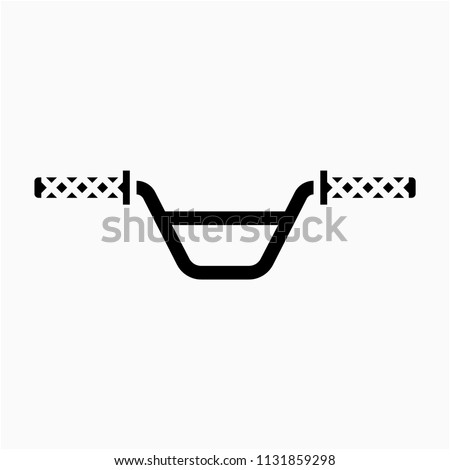 Glyph beautiful bicycle handlebar vector icon