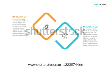 Vector infographic design template. Business concept with 2 options, steps, process. Can be used for workflow diagram, report, presentation. 